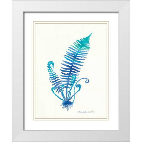 Ombre Fern II White Modern Wood Framed Art Print with Double Matting by Babbitt, Gwendolyn