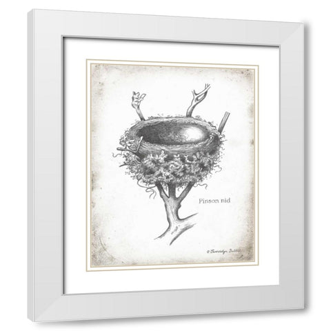 French Bird Nest II White Modern Wood Framed Art Print with Double Matting by Babbitt, Gwendolyn