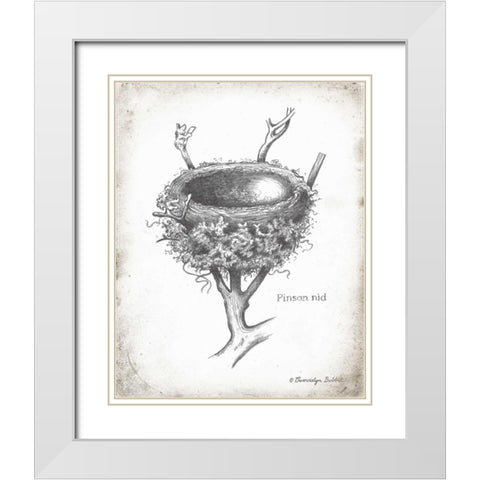 French Bird Nest II White Modern Wood Framed Art Print with Double Matting by Babbitt, Gwendolyn