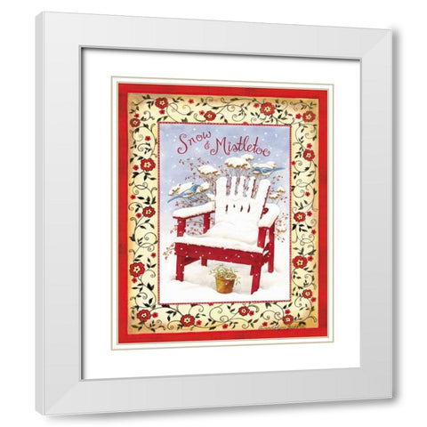 Snow and Mistletoe White Modern Wood Framed Art Print with Double Matting by Babbitt, Gwendolyn