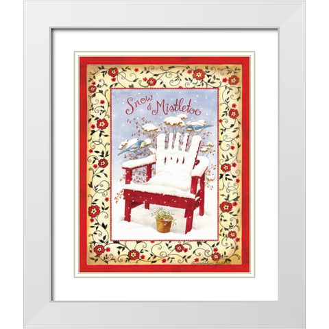 Snow and Mistletoe White Modern Wood Framed Art Print with Double Matting by Babbitt, Gwendolyn