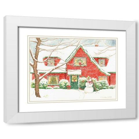 Home for Christmas White Modern Wood Framed Art Print with Double Matting by Babbitt, Gwendolyn