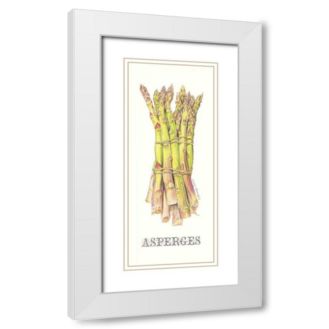 Asperges White Modern Wood Framed Art Print with Double Matting by Babbitt, Gwendolyn