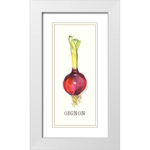 Oignon White Modern Wood Framed Art Print with Double Matting by Babbitt, Gwendolyn