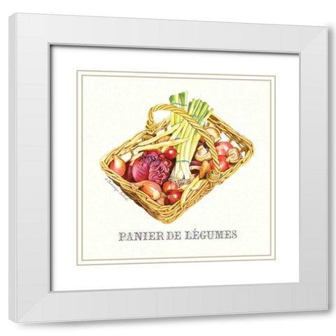Panier de Legumes White Modern Wood Framed Art Print with Double Matting by Babbitt, Gwendolyn