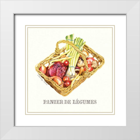 Panier de Legumes White Modern Wood Framed Art Print with Double Matting by Babbitt, Gwendolyn