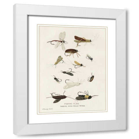 Fishing Flies I White Modern Wood Framed Art Print with Double Matting by Babbitt, Gwendolyn