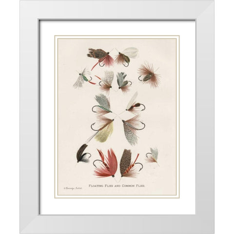 Fishing Flies II White Modern Wood Framed Art Print with Double Matting by Babbitt, Gwendolyn