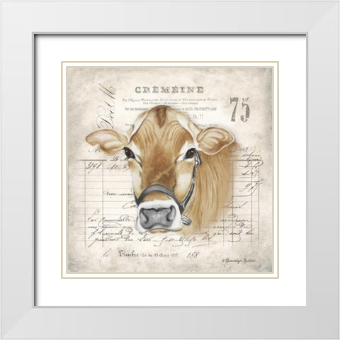 French Cow White Modern Wood Framed Art Print with Double Matting by Babbitt, Gwendolyn
