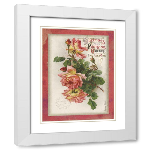 Rose City I White Modern Wood Framed Art Print with Double Matting by Babbitt, Gwendolyn