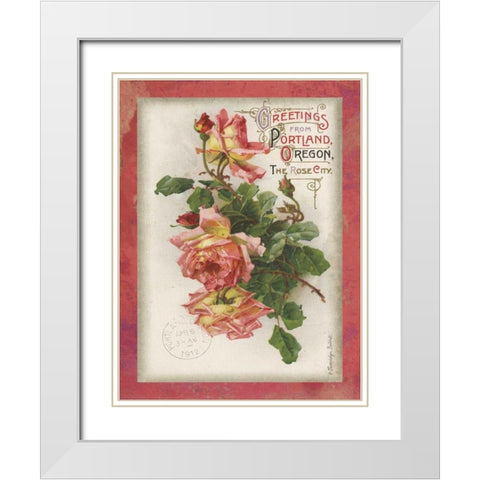 Rose City I White Modern Wood Framed Art Print with Double Matting by Babbitt, Gwendolyn