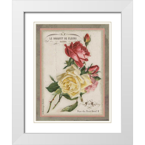 French Rose II White Modern Wood Framed Art Print with Double Matting by Babbitt, Gwendolyn