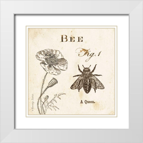 Bee Fig 1 White Modern Wood Framed Art Print with Double Matting by Babbitt, Gwendolyn