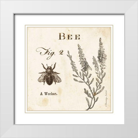 Bee Fig 2 White Modern Wood Framed Art Print with Double Matting by Babbitt, Gwendolyn