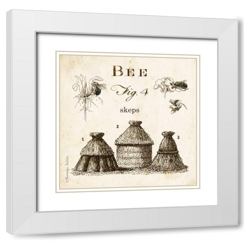Bee Fig 4 White Modern Wood Framed Art Print with Double Matting by Babbitt, Gwendolyn