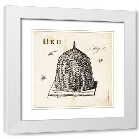 Bee Hive Fig 6 White Modern Wood Framed Art Print with Double Matting by Babbitt, Gwendolyn