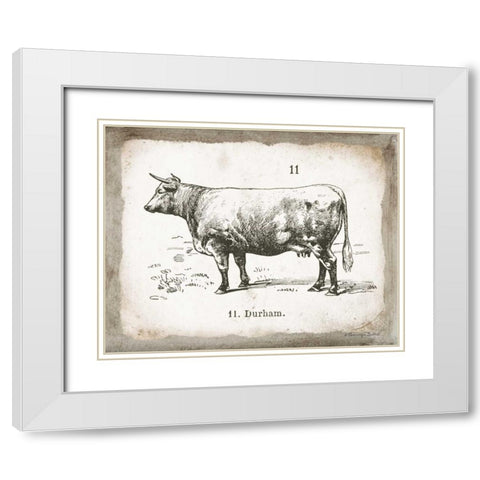 French Cow II White Modern Wood Framed Art Print with Double Matting by Babbitt, Gwendolyn