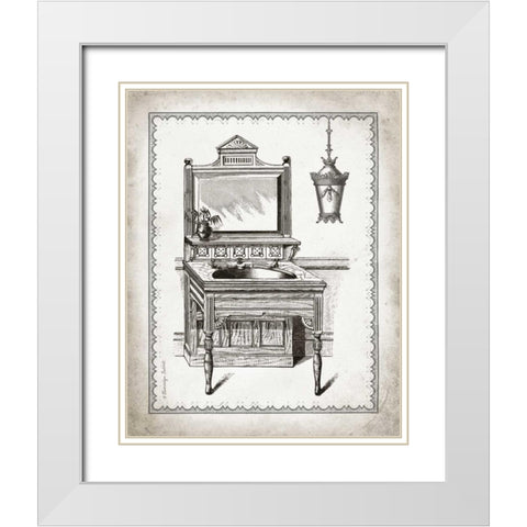 Victorian Sink I White Modern Wood Framed Art Print with Double Matting by Babbitt, Gwendolyn