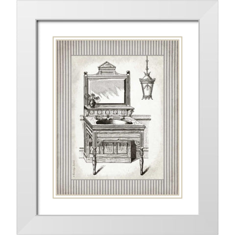 Victorian Sink Stripes I White Modern Wood Framed Art Print with Double Matting by Babbitt, Gwendolyn