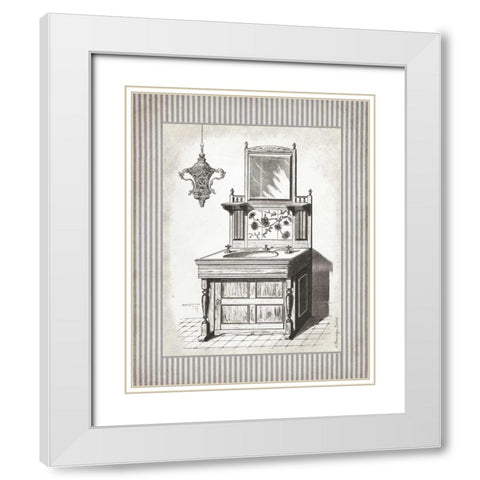 Victorian Sink Stripes II White Modern Wood Framed Art Print with Double Matting by Babbitt, Gwendolyn
