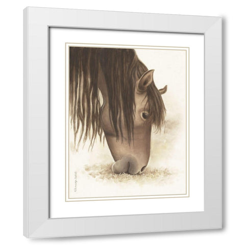 Lovely Brown Horse  White Modern Wood Framed Art Print with Double Matting by Babbitt, Gwendolyn