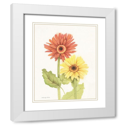 Happy Flowers I White Modern Wood Framed Art Print with Double Matting by Babbitt, Gwendolyn