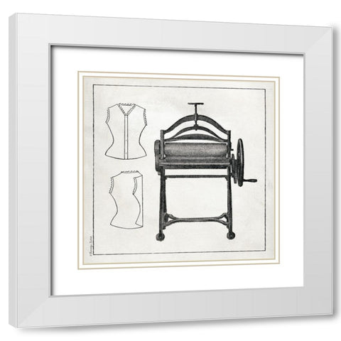 Vintage Mangle White Modern Wood Framed Art Print with Double Matting by Babbitt, Gwendolyn