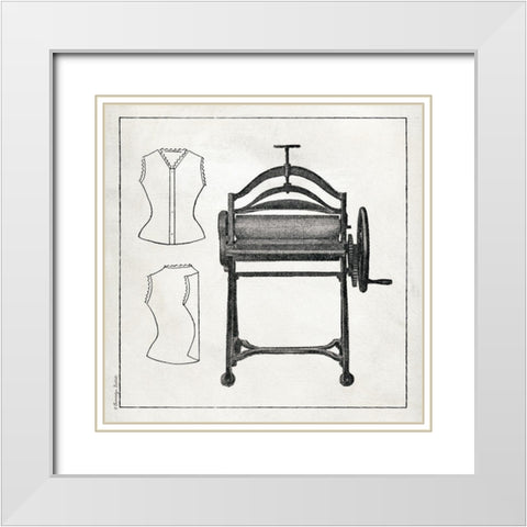 Vintage Mangle White Modern Wood Framed Art Print with Double Matting by Babbitt, Gwendolyn