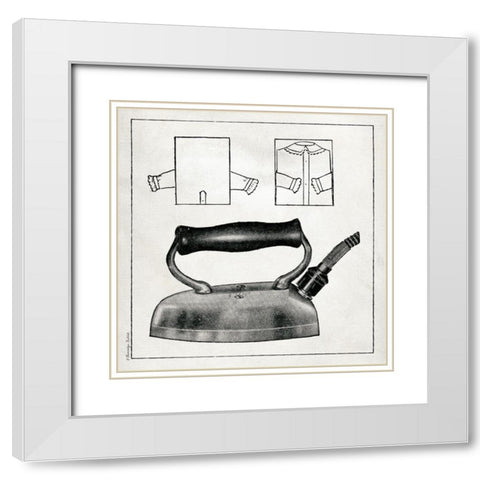 Vintage Iron White Modern Wood Framed Art Print with Double Matting by Babbitt, Gwendolyn