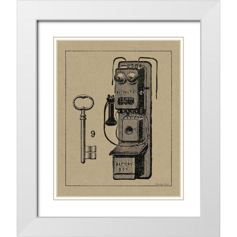 Vintage Office II White Modern Wood Framed Art Print with Double Matting by Babbitt, Gwendolyn