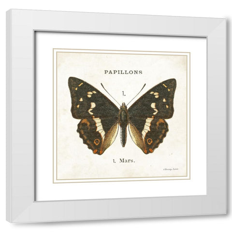 Butterfly I White Modern Wood Framed Art Print with Double Matting by Babbitt, Gwendolyn