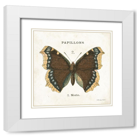 Butterfly II White Modern Wood Framed Art Print with Double Matting by Babbitt, Gwendolyn