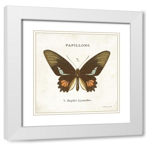Butterfly III White Modern Wood Framed Art Print with Double Matting by Babbitt, Gwendolyn