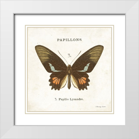 Butterfly III White Modern Wood Framed Art Print with Double Matting by Babbitt, Gwendolyn