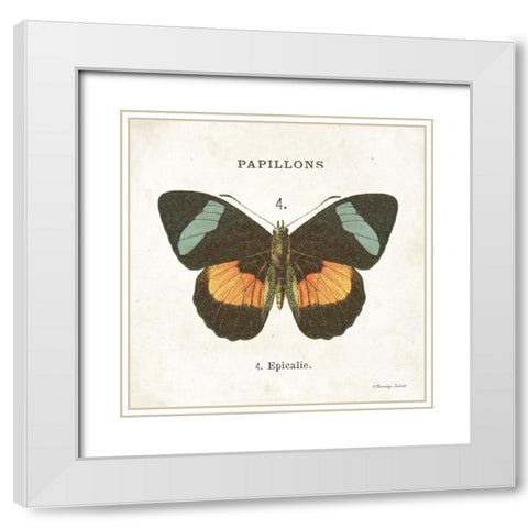 Butterfly IV White Modern Wood Framed Art Print with Double Matting by Babbitt, Gwendolyn