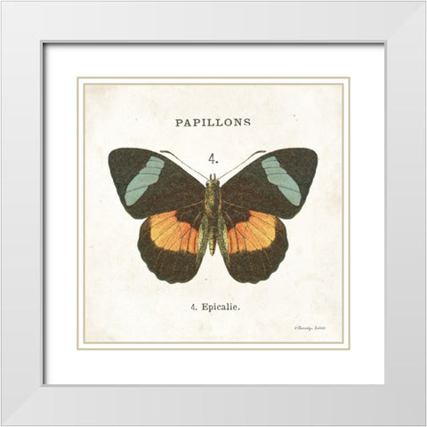 Butterfly IV White Modern Wood Framed Art Print with Double Matting by Babbitt, Gwendolyn