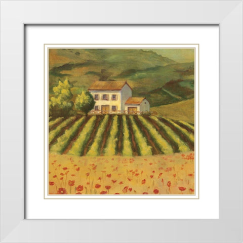 Tuscan Landscape I White Modern Wood Framed Art Print with Double Matting by Belamar, Ella