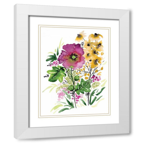 Purple Bliss White Modern Wood Framed Art Print with Double Matting by Berrenson, Sara