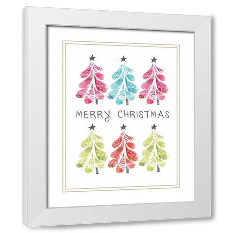 Christmas Trees White Modern Wood Framed Art Print with Double Matting by Berrenson, Sara