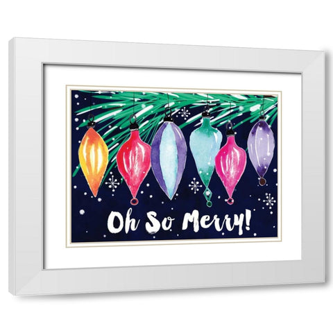 Oh So Merry White Modern Wood Framed Art Print with Double Matting by Berrenson, Sara