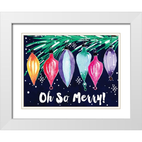 Oh So Merry White Modern Wood Framed Art Print with Double Matting by Berrenson, Sara