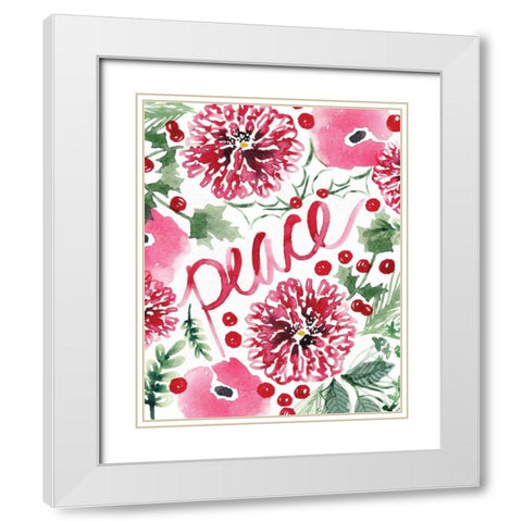 Christmas Floral I White Modern Wood Framed Art Print with Double Matting by Berrenson, Sara