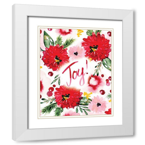 Christmas Floral II White Modern Wood Framed Art Print with Double Matting by Berrenson, Sara