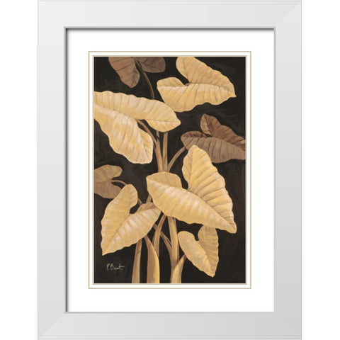 Tropical Leaves White Modern Wood Framed Art Print with Double Matting by Brent, Paul
