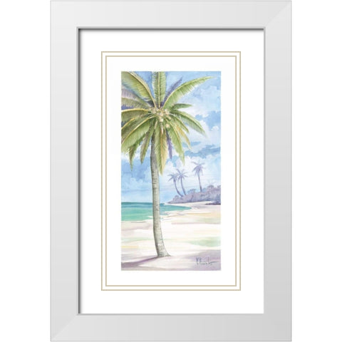 Palm Island I White Modern Wood Framed Art Print with Double Matting by Brent, Paul