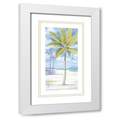 Palm Island II White Modern Wood Framed Art Print with Double Matting by Brent, Paul
