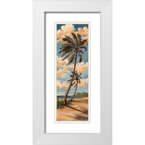 Palm Breeze II White Modern Wood Framed Art Print with Double Matting by Brent, Paul