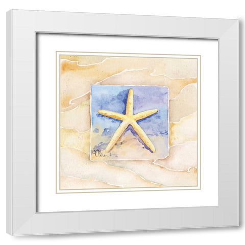 Starfish White Modern Wood Framed Art Print with Double Matting by Brent, Paul