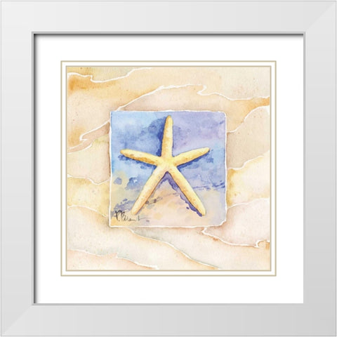 Starfish White Modern Wood Framed Art Print with Double Matting by Brent, Paul