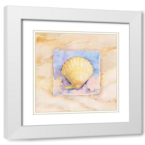 Scallop White Modern Wood Framed Art Print with Double Matting by Brent, Paul